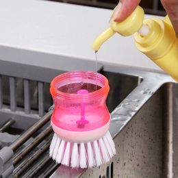 Creative kitchen supplies automatic adding liquid washing pot brush pressure liquid pot cleaning floor stand Department Store