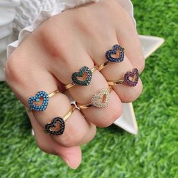 -10 unids, hembra linda pareja anillos moda moda hamsa mano / amor corazón anillo regalos para las mujeres niñas joyería fiesta