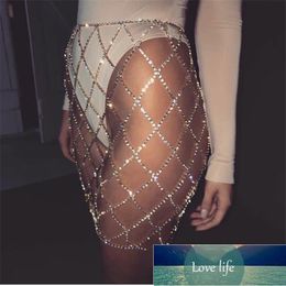 Fashion latest mesh shining Rhinestone waist chain women's sexy crystal mini skirt waist chain leg chain skirt accessories gift Factory price expert design Quality