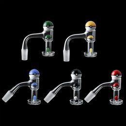 DHL!!! Beracky Fully Welded Smoking Terp Slurper Quartz Banger with Glass Marble Ball Pill Set 10mm 14mm 18mm Seamless Beveled Edge Nails For Water Bongs Dab Rigs