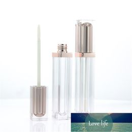 6 ml Square Acrylic Clear Empty Lip Gloss Tube Lips Balm Bottle Brush Container Mini Refillable Bottle Lipgloss Tube Gold Silver Factory price expert design Quality