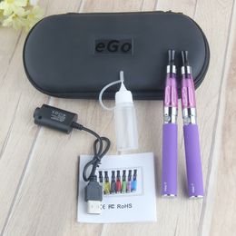 EGO CE4 Double Starter Kit 2x 1.6ml CE4 Atomizers 2x 1100mah 900mah 650mah Ego T Vaporizer Battery 510 Thread Vape Pen Case