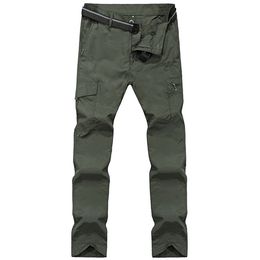 Men's Thin Pants Cargo Work Army Breathable Waterproof Quick Dry Men Pants Casual Summer Trousers Military Style Tactical Pants X0615