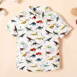 Summer Baby Boy Dinosaur Printed Daily Shirts Tops Casual Multi-color 210528