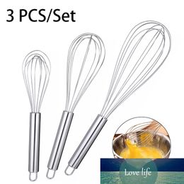 3PCS Stainless Steel Egg Stirring Tools 20/22/25cm Wire Whisk Manual Egg Beater Mixer Kitchen Baking Utensil Cream Butter Whisk