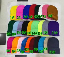 Winter Christmas Hats For man woMen sport Fashion Beanies Skullies Chapeu Caps Cotton Gorros Wool warm hat Knitted cap 27colors Pure color