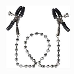 Massage Items Bead Chain Nipple Metal Clamps Clips Flirting Bondage Kit Slave Bdsm Toys Breast Clamps Sexy Toys For Women Exotic Accessories