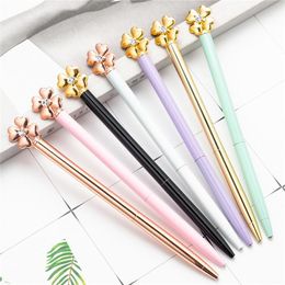 NEW Lucky Clover Ballpoint Pen Creative Metal Pen Student Wedding Office School Writing Supplies