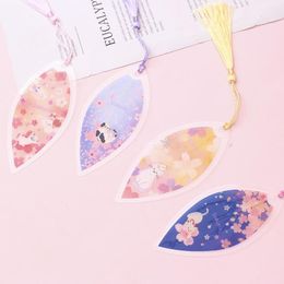 Bookmark Cute Classical Elegance Creative Tassel Chinese Wind Natural Collectibles Leaves Vein Bookmarks Stationery