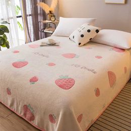 Soft Blanket Coral Fleece Warm for All Season Velvet Plush Throw Cartoon Pattern Modern Couch Travel 211122