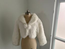 Wraps & Jackets Faux Fur Short Coat Jacket Wedding Long Sleeve Wrap Bride Bolero Shawl Accessory