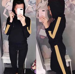 Women Tracksuits Jacket Sweater With Pants Trouse Sport Slim for Lady With Letters Zippers Spring Autumn Terry Tops Shirts Hoodie Sets