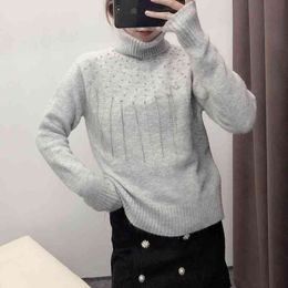 Women Turtle Neck Sweater Autumn Fashion Long Sleeve Modern Lady Pullover Top 210602