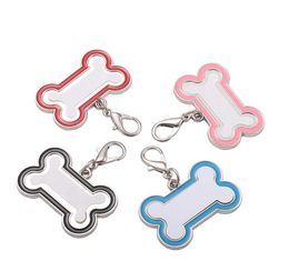 2021 new 30 pcs/lot Creative cute Stainless Steel Bone Shaped DIY Dog Pendants Card Tags For Personalized Collars Pet Accessories