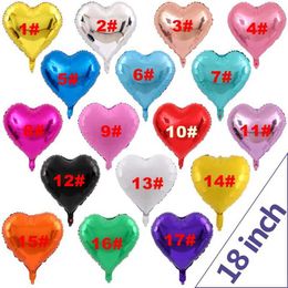 Hota Sale Love Heart Shape 18 Inch Foil Balloon Birthday Wedding New Year Graduation Party Decoration Air Balloons DAP45