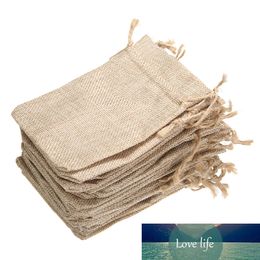 24pcs/lot Linen Jute Drawstring Gift Pouch Bags Cotton Sacks Party Favours Packaging Bag for Wedding Candy Party Supplies