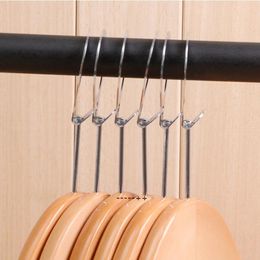 NEWbath hangers Anti-theft hotel hanger guest room 3.2cm chrome anti-theft ring wooden hanger natural Colour lotus wood RRE11077