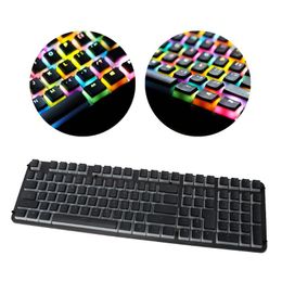 RGB 110 Keycaps ANSI Layout Add ISO PBT Pudding Double Skin Milk Shot Backlit Keycap With Keycap Storage Board For OEM Cherry