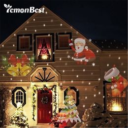 12 Patterns Christmas Laser Snowflake Projector Halloween LED Waterproof Disco Lights Home Garden Star Light Indoor Decoration Y201015