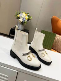 Classic women shoes designer luxury lace-up letters non-slip wear-resistant leather Martin short boots winter plush snow boots