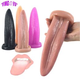 NXY Anal sex toys Realistic Tongue Anal Plug Sucker Buttplug G-Spot Vagina Massager Sexual Oral Sex Toys for Women Gay Adult Games Erotic Products 1123