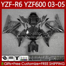 Motorcycle Bodys For YAMAHA YZF-R6 YZF R 6 600 CC grey flames YZF-600 03-05 Bodywork 95No.52 YZF R6 600CC Cowling YZFR6 03 04 05 YZF600 2003 2004 2005 OEM Fairing Kit