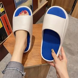 Women's Summer Fashion Slippers, Thick-soled Foot-feel Sports Slippers, Soft-soled One-word Slippers with Bathroom Sandals Y1120