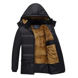 Men Jacket Coats Thicken Warm Winter Windproof s Casual Mens Down Parka Hooded Outwear Cotton-padded 211214