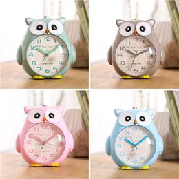 Christmas Gift Cute Owl Creative Luminous Clocks Student Music Snooze Alarm Clock Birthday Kids Room Decoration 210310