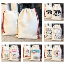 Sublimation Blank Santa Sacks DIY Heat Transfer Christmas Gift Bags Sack Drawstring Bag w-00944