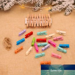 20pcs Natural Wood Clips Christmas Ornaments Photo Clips Hanging Pendants Accessories Xmas Tree Home Birthday Wedding Decor