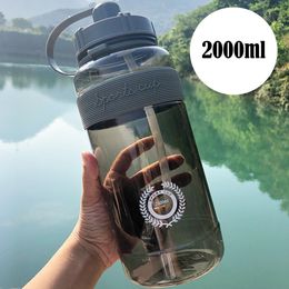 600-2000ML Outdoor Fitness Sports Bottle Kettle Large Capacity Portable Climbing Bicycle Water Bottles Gym Space Cups