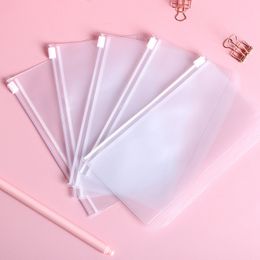 A6 PVC Binder Clear Zipper Storage Bag 6 Hole Waterproof High Quality Stationery Bags Office Travel Portable Document Sack WLL32