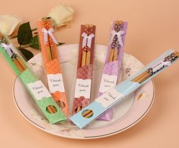 360pairs "East Meet West" Natural Bamboo Chopsticks Tableware Wedding Favor Party Gift Souvenirs