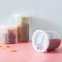 Storage Bottles & Jars Cylindrical Food Box Rice Beans Jar Seal Cover Kitchen Multigrain Sealed Dried Fruit Grains Tank