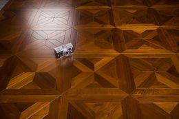 Burma Teak Golden Yellow Parquet flooring Lacquered engineered hardwood floor Square designed marquetry medallion wallpaper deco home interior tile