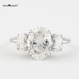 Cluster Rings Shipei Classic 100% 925 Sterling Silver Oval Cut Created Moissanite Diamonds Gemstone Anniversary Party Women Fine Jewellery