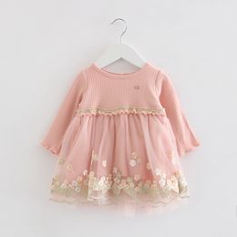 Baby Girls Clothes Newborn Infant Baptism Dress For Girls Clothing Flowers Embroidery Birthday Christening Dresses 0-2T Q0716