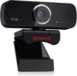 Redragon GW600 720P Webcam with Built-in Dual Microphone 360-Degree Rotation - 2.0 USB Skype Computer Web Camera