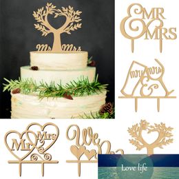 Wooden Cake Topper Wedding Birthday Party Decoration Wood Colour Accessories Top Layer Supplies