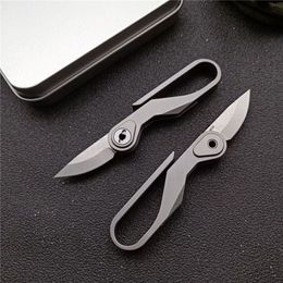 Promotion High End Mini Small EDC Pocket Knife M390 Satin Blade TC4 Titanium Alloy Handle Keychain Knives With Retail Box