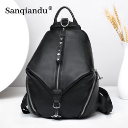 Anti-theft Women Backpacks 100% Genuine Leather Travel Backpacks Large Capacity Schoolbag For Girls 2021 Design Backpack