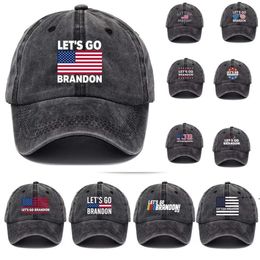 DHL 2022 Party Hats Lets Go Brandon FJB Dad Beanie Cap Printed Baseball Caps Washed Cotton Denim Adjustable RRD12000