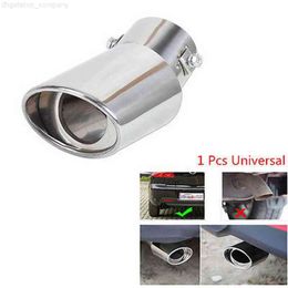 Universal Stainless Steel Exhaust Muffler Tip Pipe Car Oval Rear Exhaust Curved TailPipe Muffler Vehicle Modification