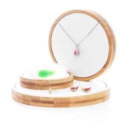 3pcs/Set Bamboo Jewellery Display Stand Holder Showcase Organiser Bracelet Necklace Ring Earring For Window 211105