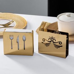 Tissue Boxes & Napkins Vertical Paper Towel Holder Ins Golden Napkin Clip Restaurant El Square Table Serviette Dispenser