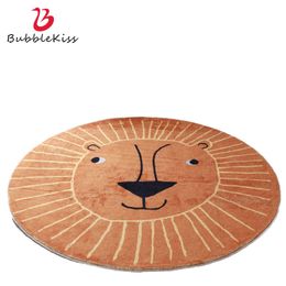 Bubble Kiss Round Carpet Cute Cartoon Animal Rugs Home Living Room Children's Room Door Floor Mat Carpets Bedroom Decor Area Rug 210301