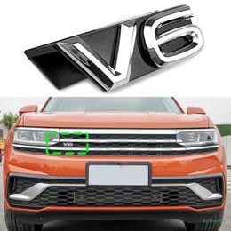 volkswagen emblems Australia - V6 Emblem Car Grill Font Logo Sticker For Volkswagen VW Touareg Atlas Front Net Network 3D Nameplate Trim Decor Car Tuning