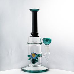 5mm Thick Glass Bongs Straight Tube Oil Dab Rigs Showerhead Perc Percolator 14mm Joint Water Pipes With Colourful Bowl Hookahs