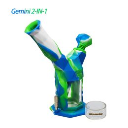 -Waxmaid Wholesale all'ingrosso narghilè Gemelli 2-in-1 kit in vetro in silicone BONG BANGBLEL NECTAR Collector Smoke Rigs DAB Rig Nave da CA Warehouse